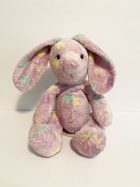 Vintage Carlton Cards Purple Bunny Plush Jellybean Polka Dot Stuffed Animal Toy